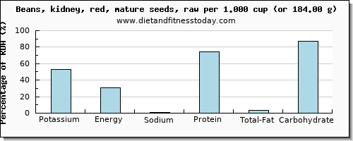 potassium and nutritional content in kidney beans